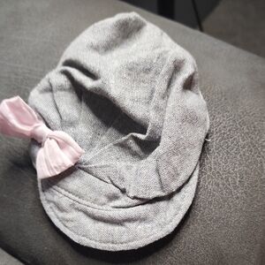 18in doll Gray Kids Cap with Pink Bow